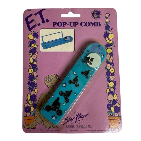 Vintage 1982 Star Power E.T. Pop-Up Comb Blue New - Picture 1 of 6